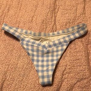 Frankie’s bikinis light blue gingham bottoms